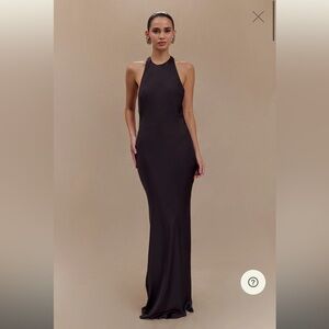 Meshki Black Strapless Sheath Gown
